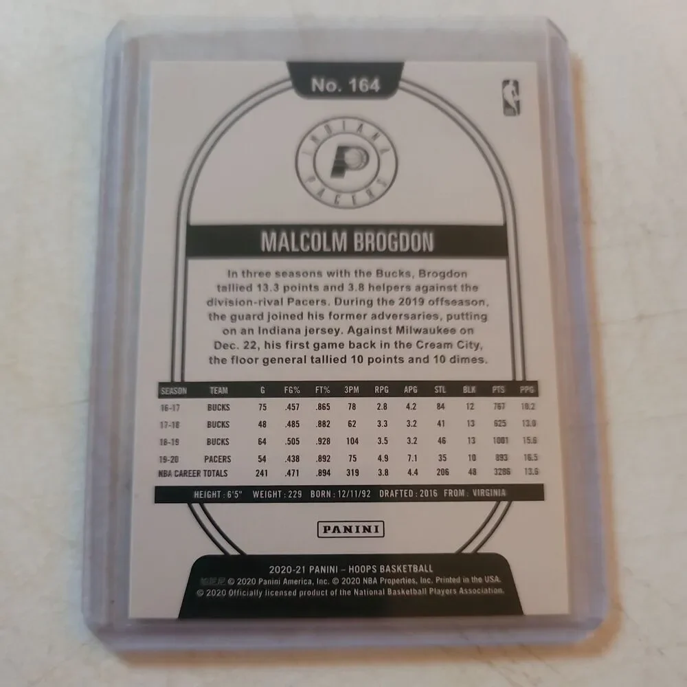 2020-21 Panini NBA Hoops - Malcolm Brogdon #164 Artist Proof /25